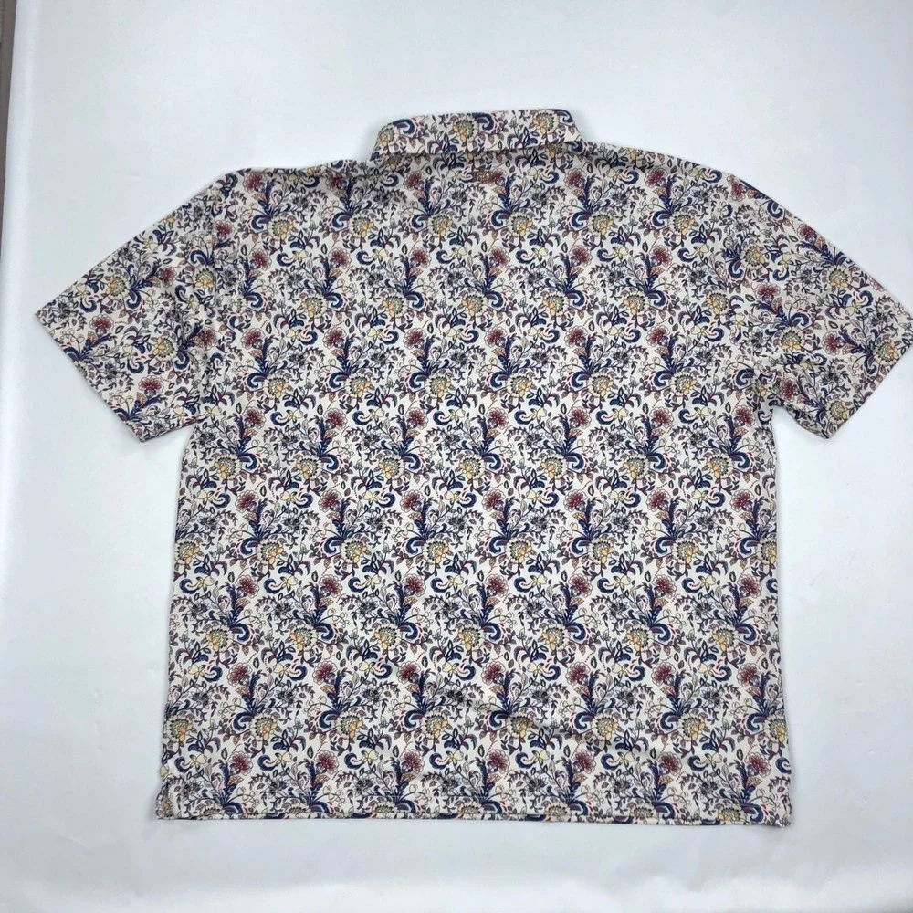 Iron Oak The Dandy Mens 4XL Floral Paisley Performance Golf Polo Shirt - Picture 8 of 10
